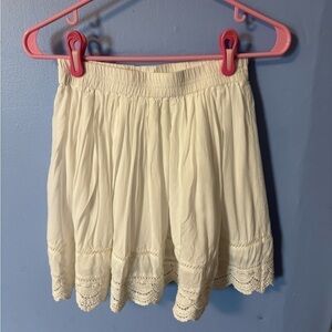 Aeropostale Women's White Skirt With Crochet Detail Size small